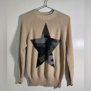 WISPR camo star cotton, nylon, silk blend long sleeve, crew neck sweater S